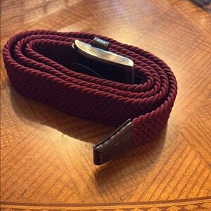 Johnston & Murphy Burgundy Braided Belt